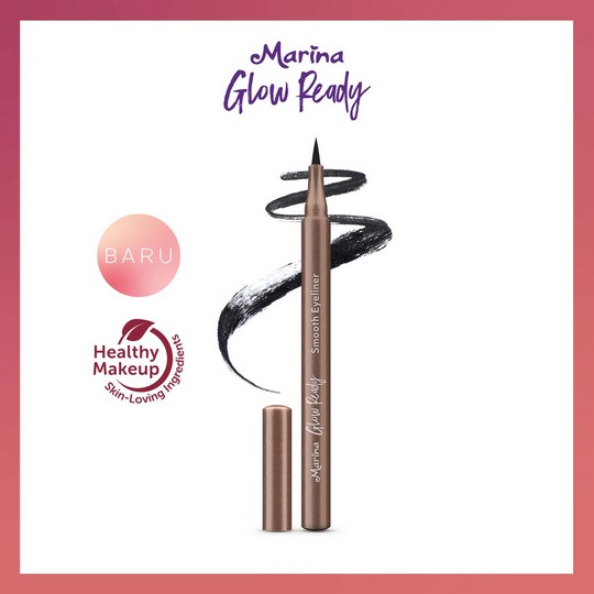 ⭐ BAGUS ⭐ MARINA GLOW SMOOTH EYELINER BLACK 1ml | Eyeliner Pen