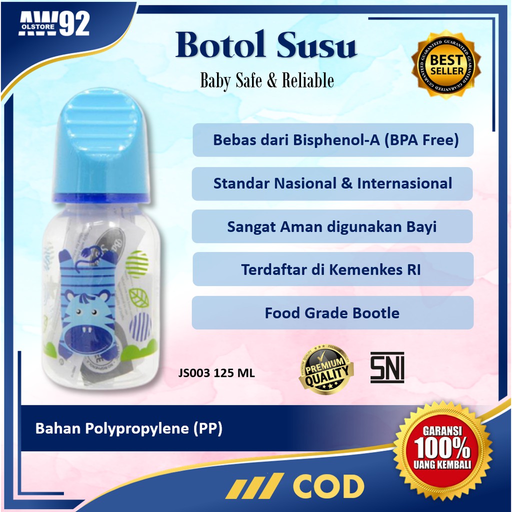 Botol Susu Dot Bayi Anak Baby Safe Tempat Minum Susu Baby Newborn Perlengkapan Bayi Baru Lahir BO03