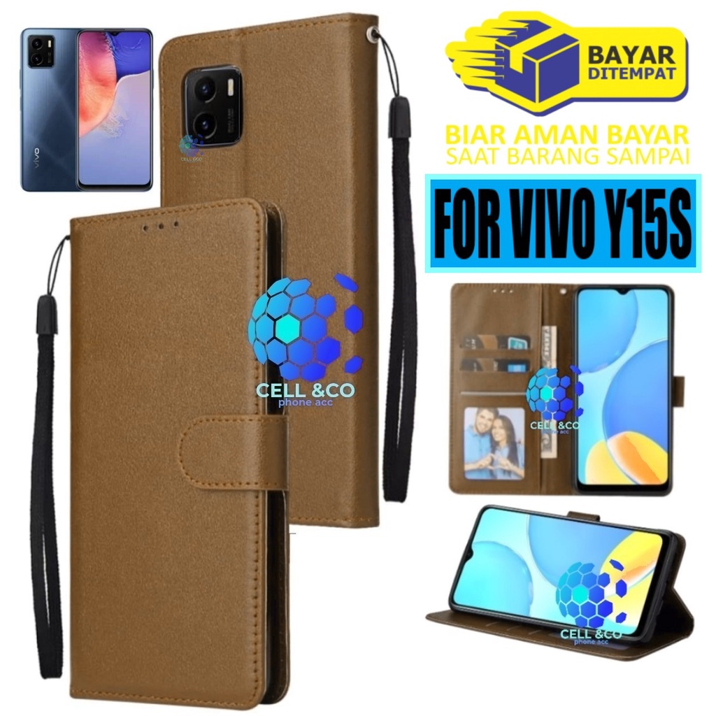 Flip cover VIVO Y15S Flip case buka tutup kesing hp casing flip case leather wallet VIVO Y15S