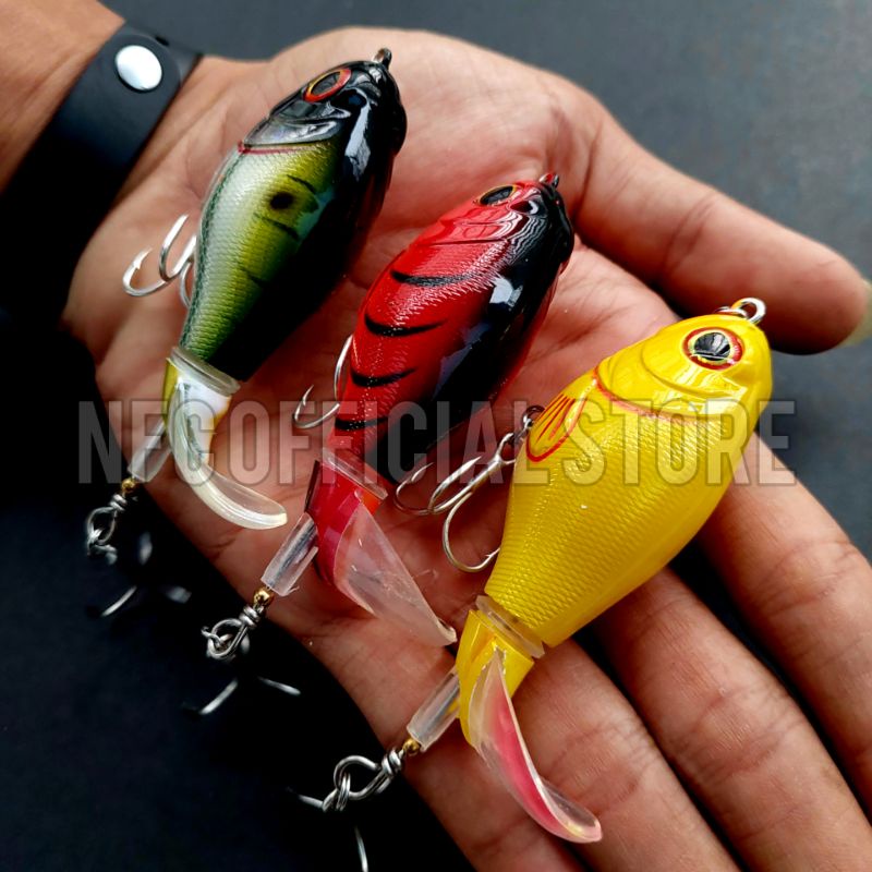 Mini Whopper Plopper 7,5 cm 17 gram Hook 4X STRONG Best Killer Action