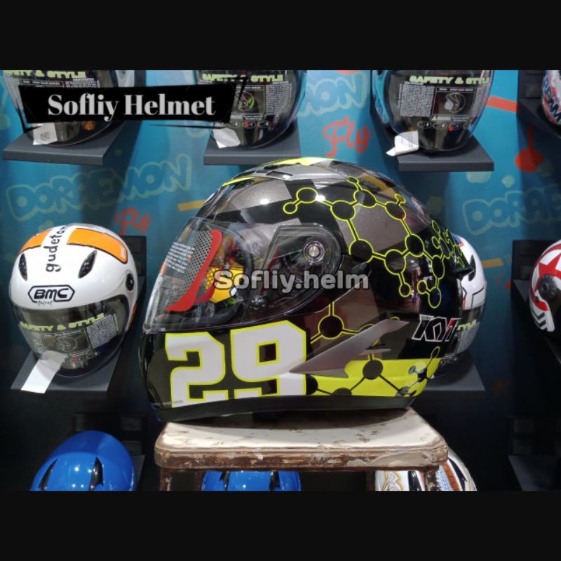 HELM KYT VENDETTA 2 ANDREA IANNONE GUN METAL DOUBLE VISOR FULL FACE