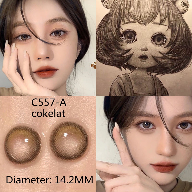 1 pasang lensa kontak berwarna diameter 16 MM lensa kontak per tahun lensa mata soflen mata soflen soflens softlens