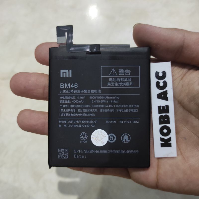 Baterai Xiaomi Redmi Note 3 / 3 pro BM46 Original
