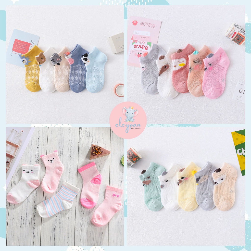 5 Pasang Kaos Kaki Bayi Impor 1 Set / Kaus Kaki Import 5IN1 Baby Socks Bundle 5in1 Pastel Colors / Kaos Kaki Lucu Pink Perempuan Blue Laki Laki