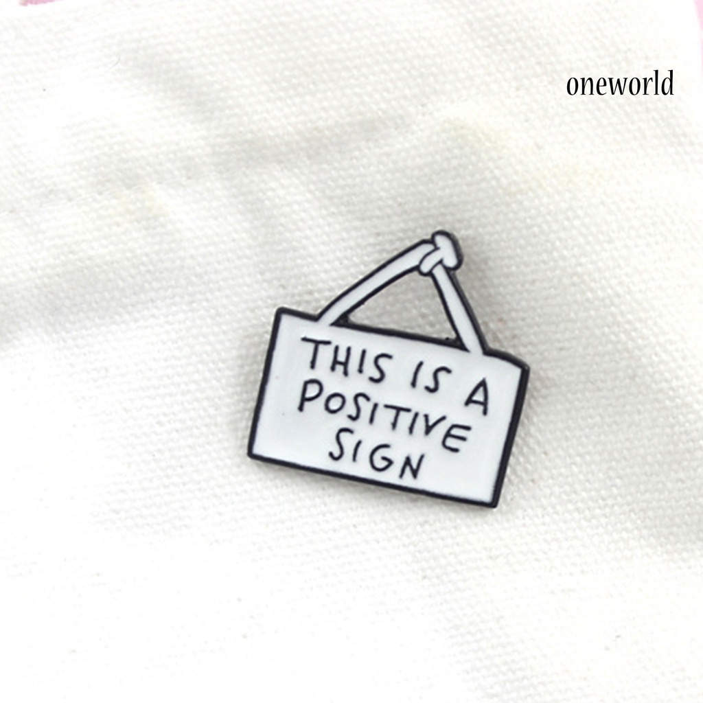 OW@ Brooch Pin Interesting Cute Letters Design Handmade Enamel Lapel Pin Brooch for Daily Life