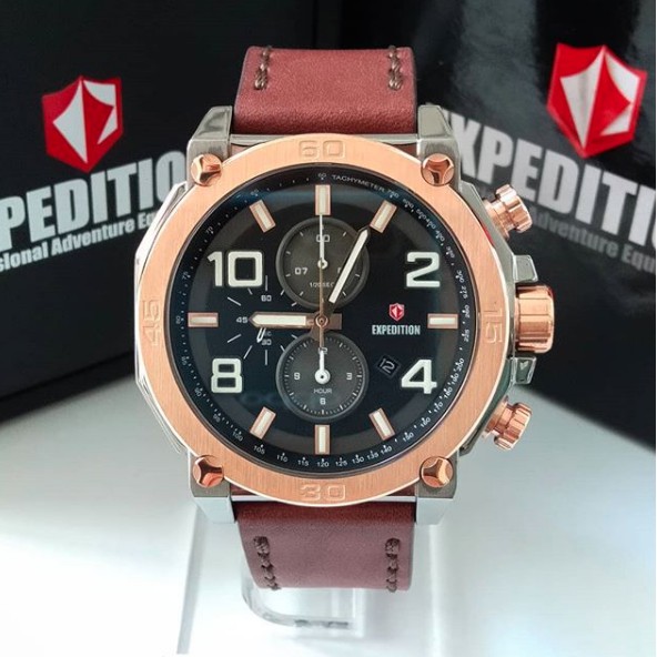 Jam Tangan Pria Expedition E 6766 Grey Ring Rosegold