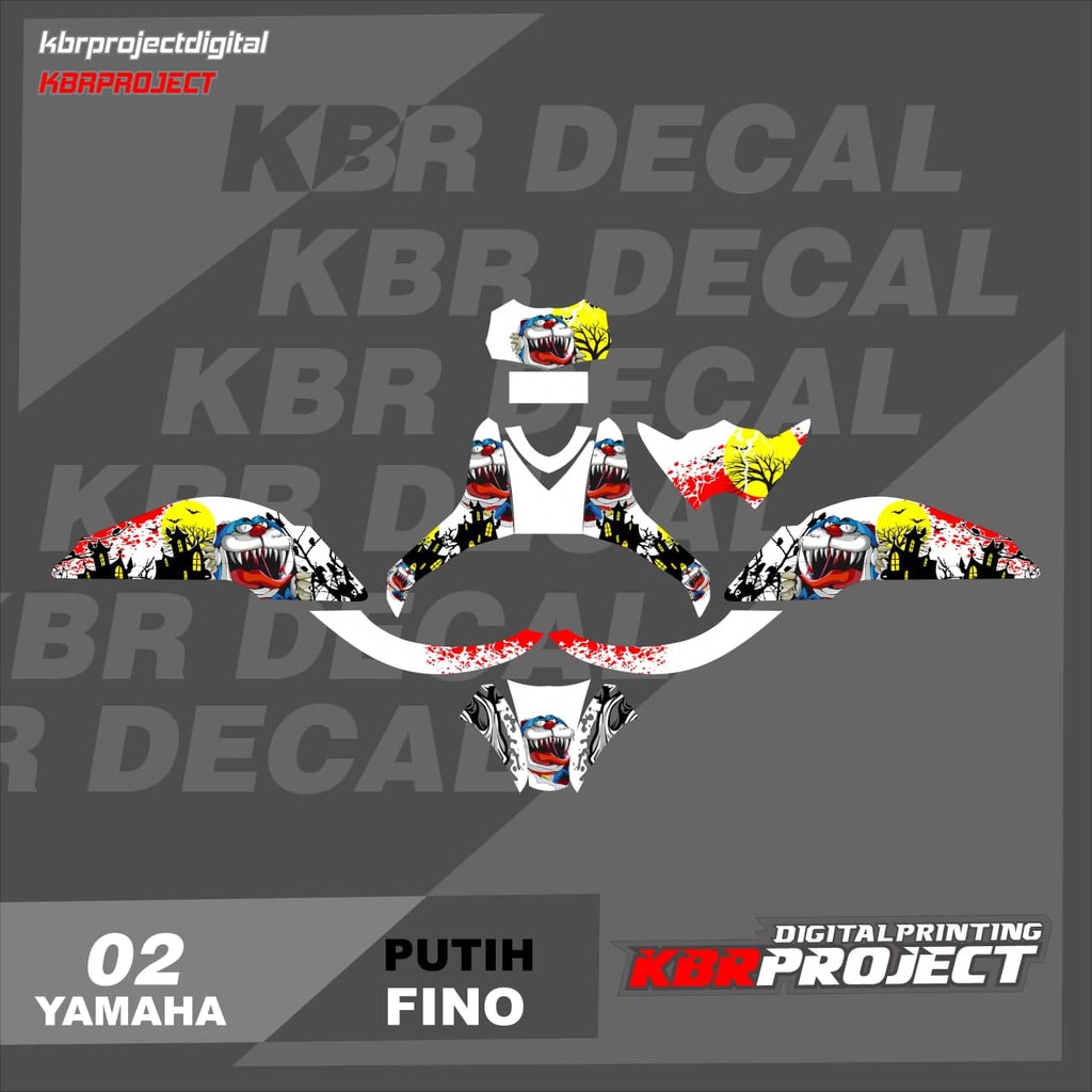 DECAL FINO STICKER VARIASI MOTIF GRAFIS DECAL MOTOR YAMAHA FINO 02 CUSTOM BEBAS BISA
