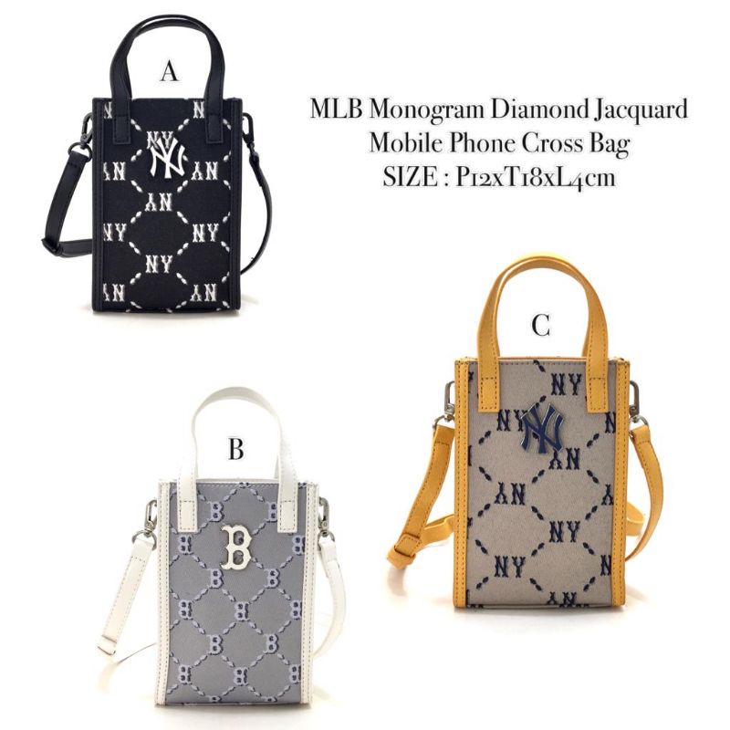 PROMO MLB Monogram Diamond Jacquard Mobile Phone Cross Bag