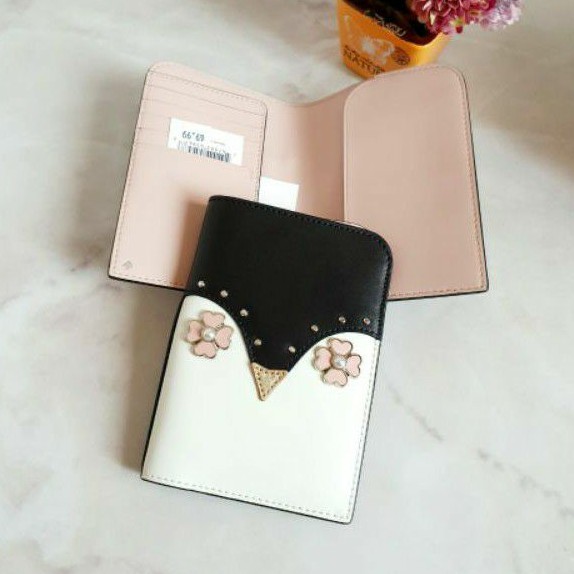 passport case kate spade KS passport holder frosty black asli ready murah ori