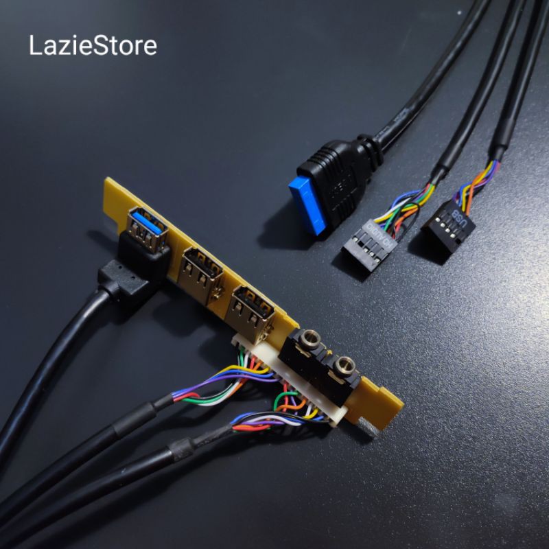 Kabel Front Panel USB 3.0 + USB 2.0 + Port HD Audio Casing PC Custom