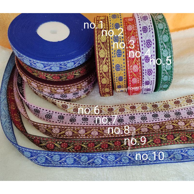 pita gamis renda bordir lebar  2 cm isi 15 meter