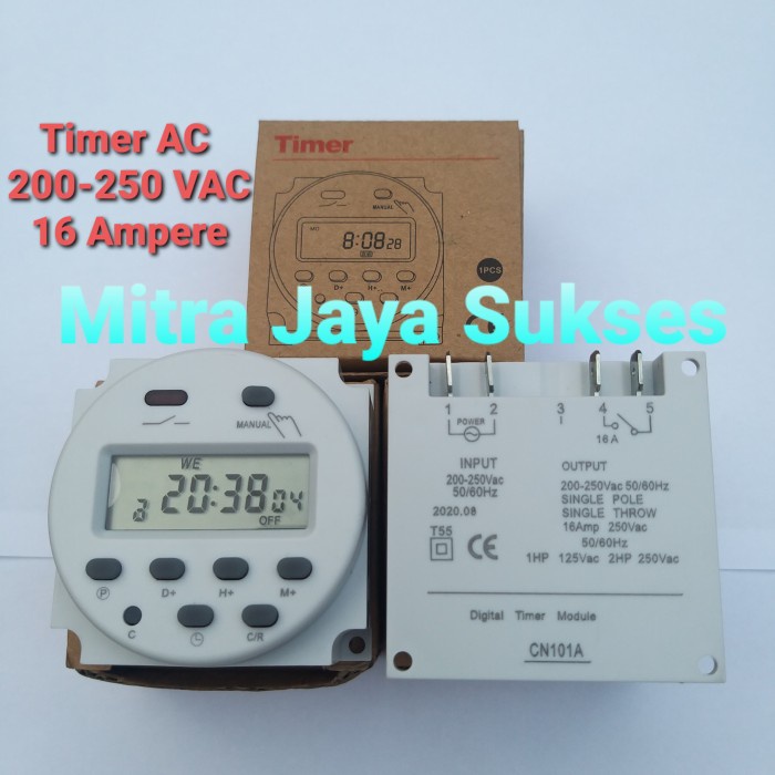 TIMER AC LISTRIK DIGITAL 200-250 Vac 16 AMPERE