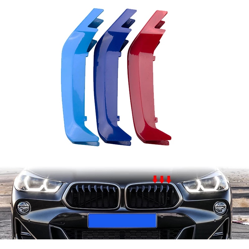 Strip Trim Dekorasi Grill Depan Mobil 3D Untuk BMW X2 F39 2018