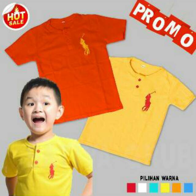  KAOS  ANAK  Best seller polo  kancing  import bordiran besar 