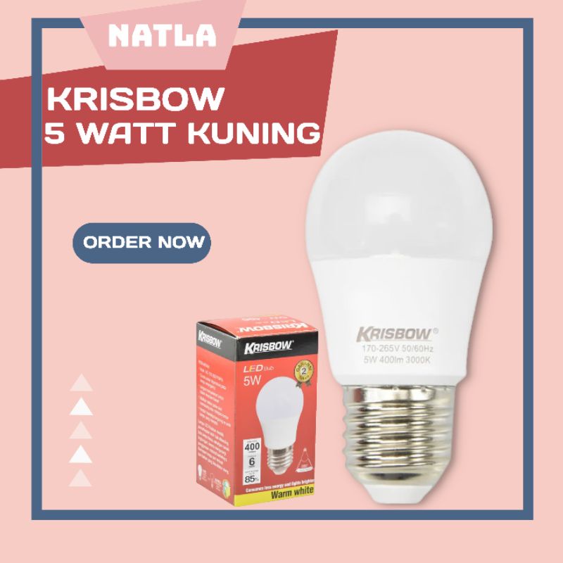 KRISBOW Bohlam LED 5 Watt Warna Kuning