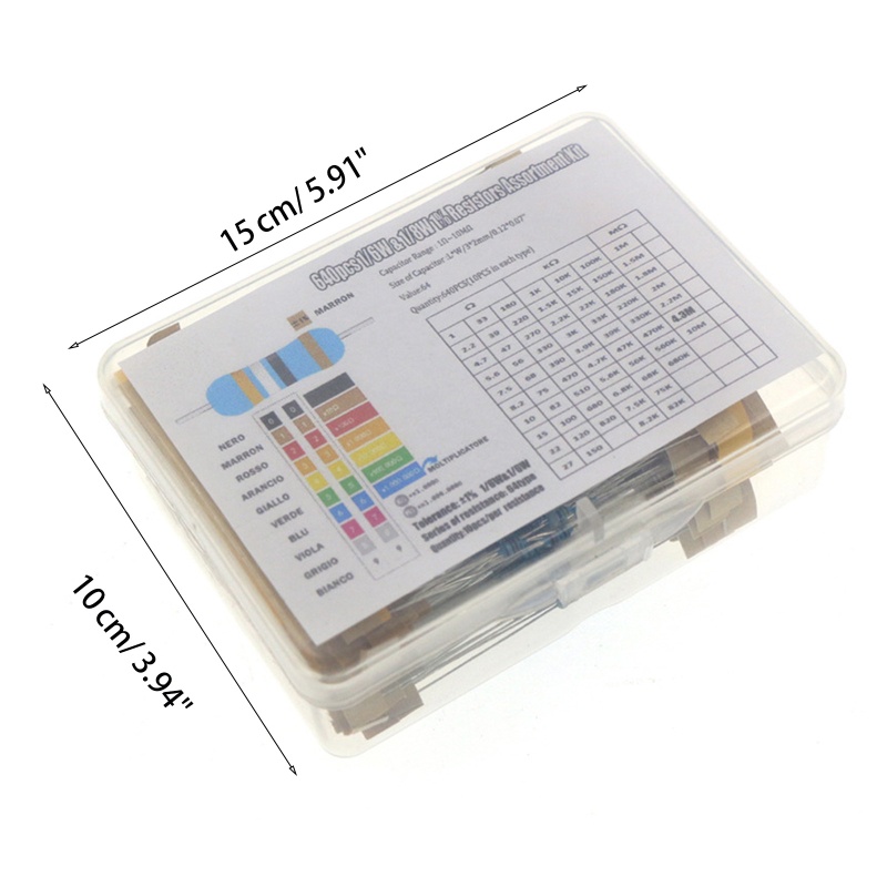 Btsg 64Values 640Pcs Resistor Kit 1R - 10mr Ohm Dengan Resistor Metal Film1%1/6W