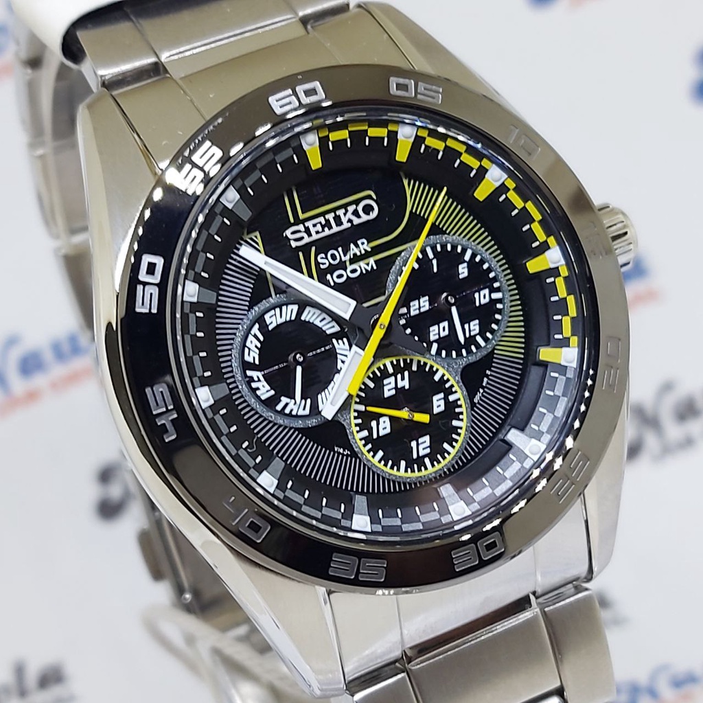 Seiko Solar SNE199P1 Sapphire Black Dial - Jam Tangan Pria SNE199