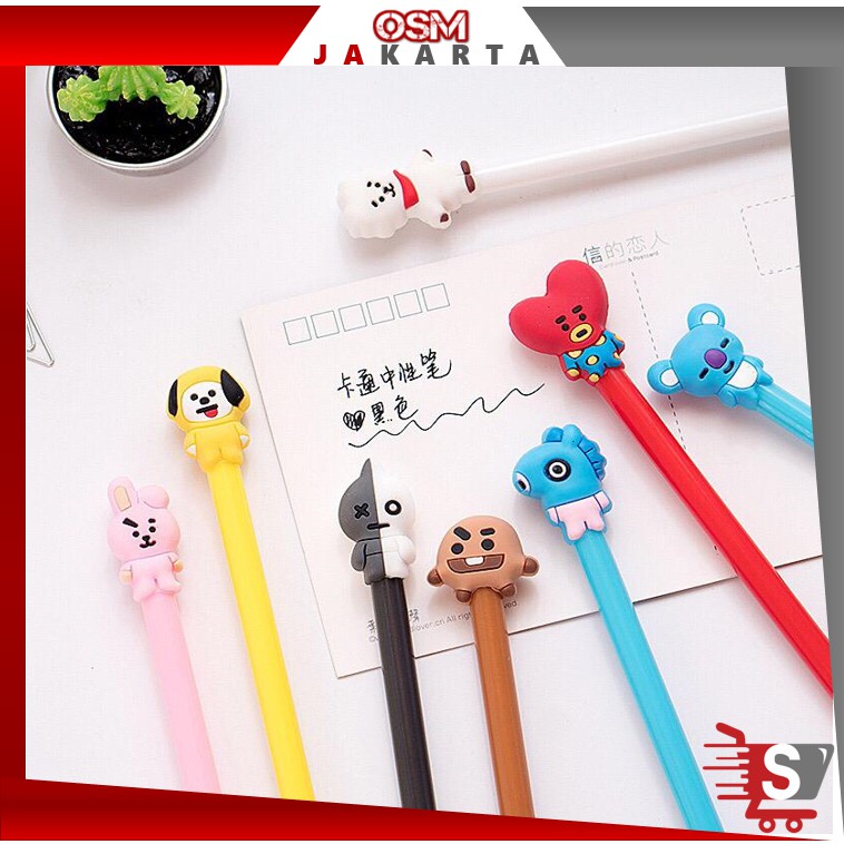 

S384 Pulpen Fancy Gel Pena Karakter KPOP / Perlengkapan Sekolah / Stationery