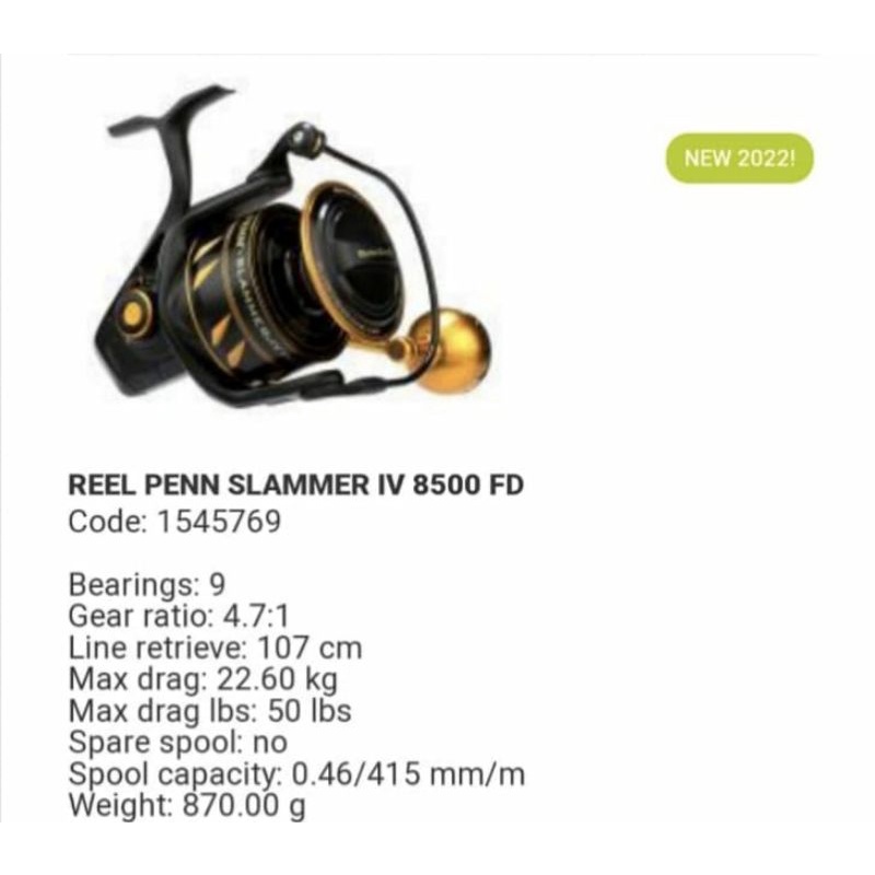 PENN SLAMMER IV 8500 FD