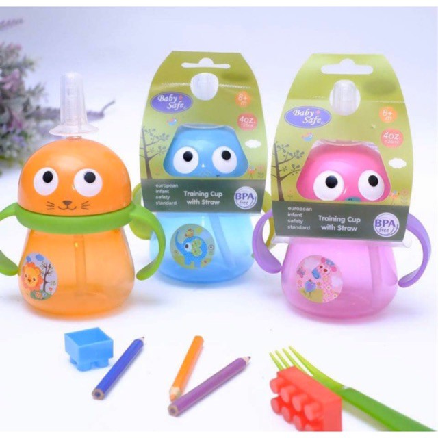 Baby Safe Training Cup With Straw 125 Ml Botol Minum Anak Bayi 8M+ AP007