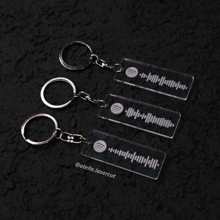 Custom Gantungan Kunci Label Spotify Barcode Akrilik Keychain Acrylic Ganci Musik Lagu