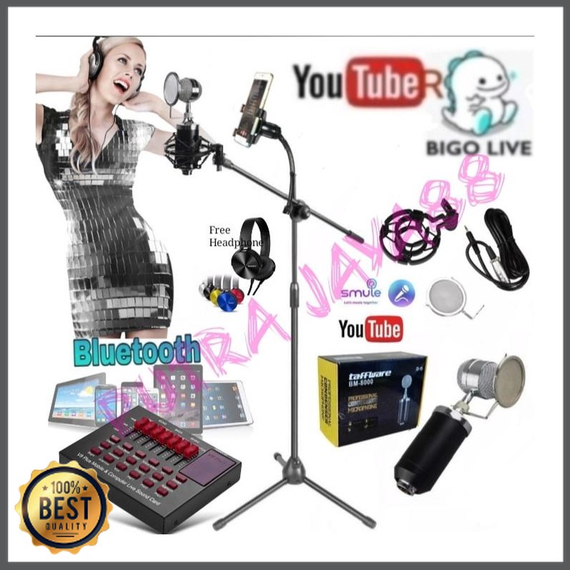 Mishad Shop -  Paket Mic Condenser BM 8000 Microphone Condenser Stand Berdiri GU-5117-2320