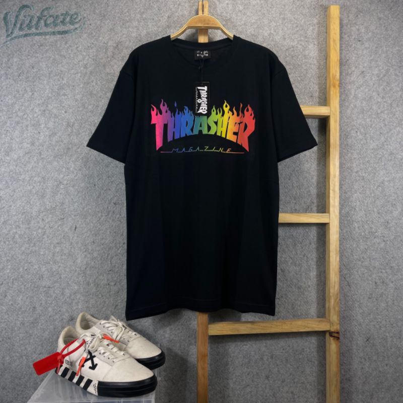 KAOS T-SHIRT THRASHER MAGAZINE PREMIUM HIGHT QUALITY FULLTAG &amp; LEBEL