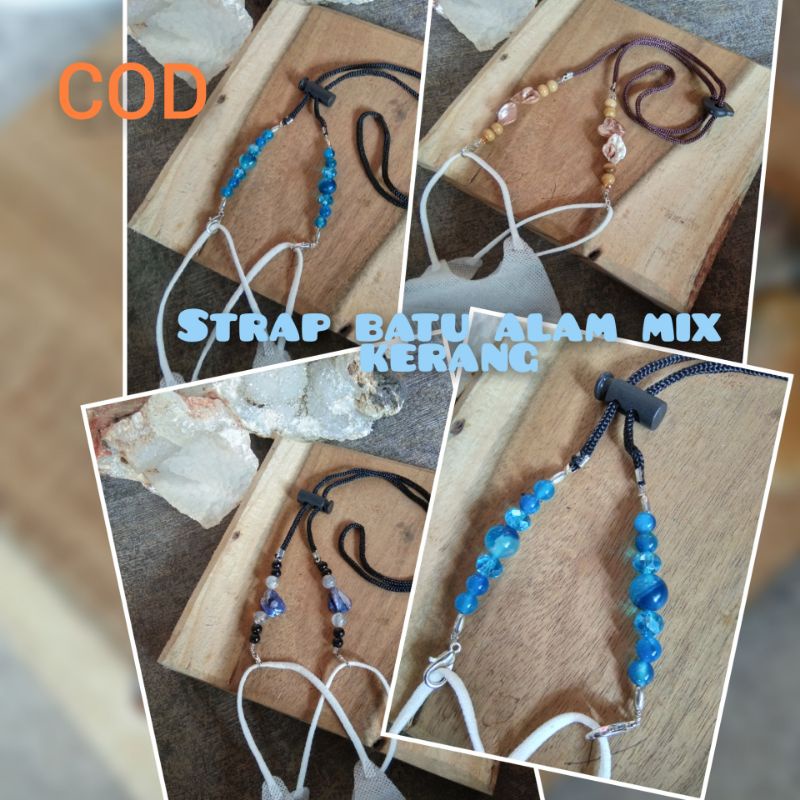 Strap masker 2 in 1 / Konektor Masker / Strap Masker batu alam