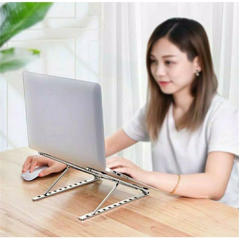 P1 Holder Stand Laptop Notebook Lipat Folding Dudukan Anti Slip