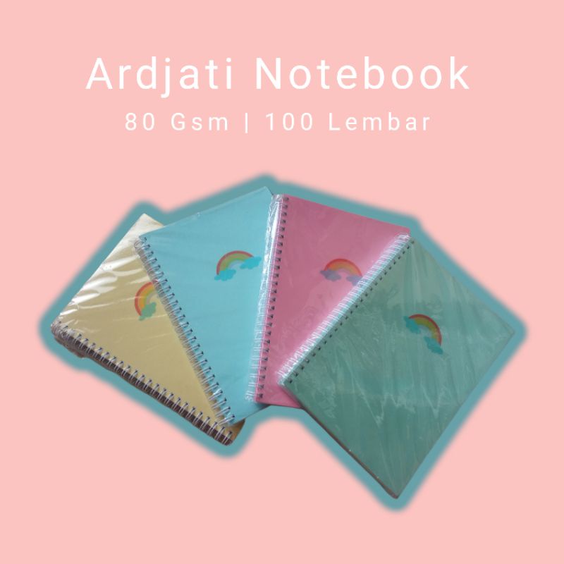

100 lembar pastel Notebook A5 (isi polos) Rainbow aesthetic