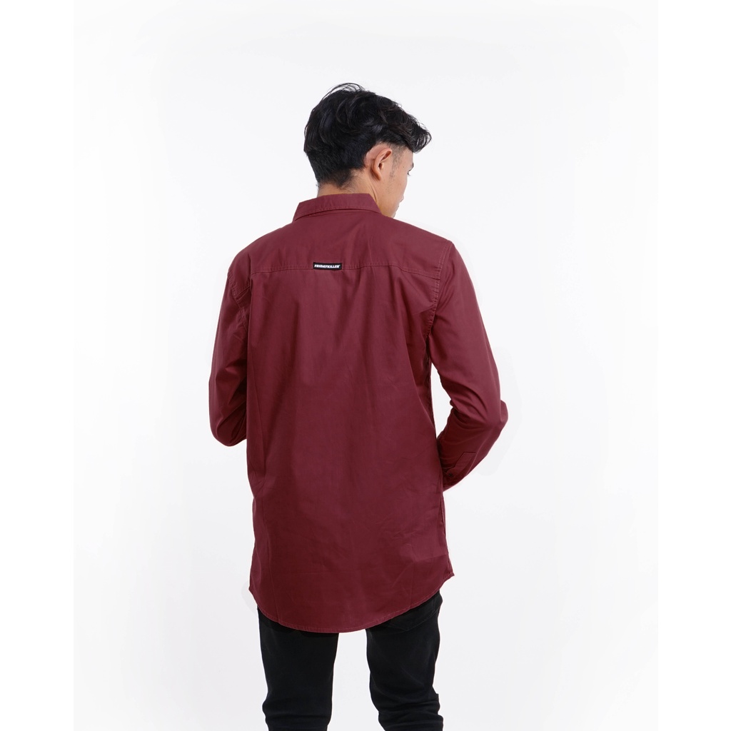 KEMEJA LENGAN PANJANG FRIDAY KILLER | TRUSS MAROON LONGSLEEVE