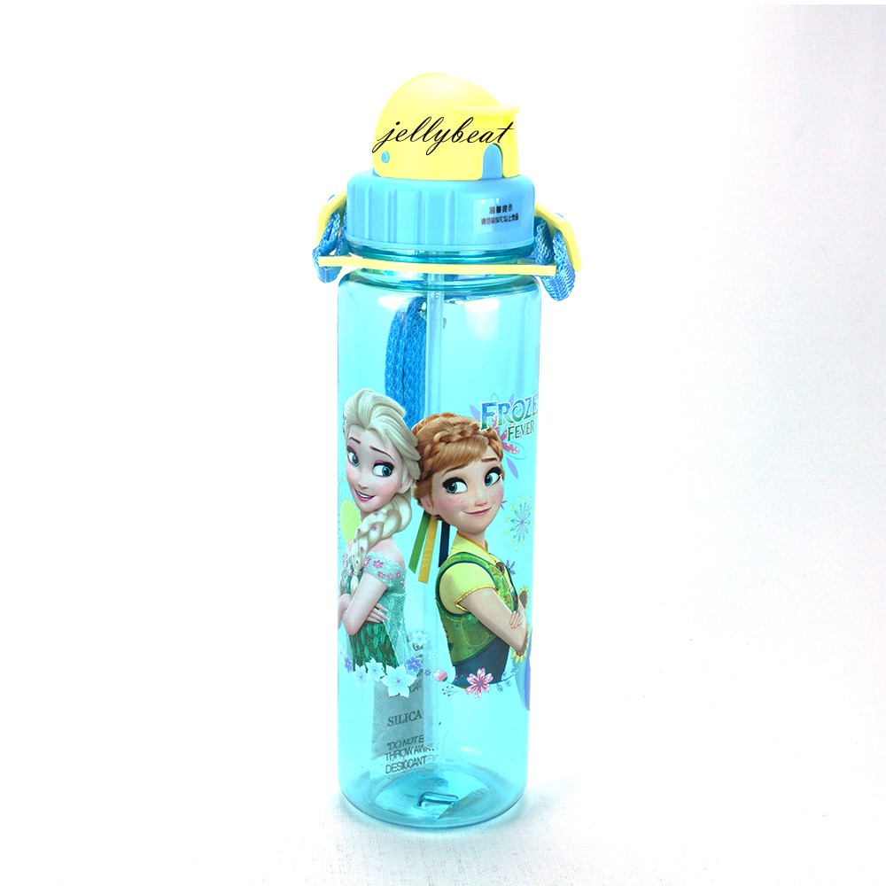 (1002) Botol Minum Anak Slim 550 ml Karakter BPA Free + Sedotan + Tali Panjang