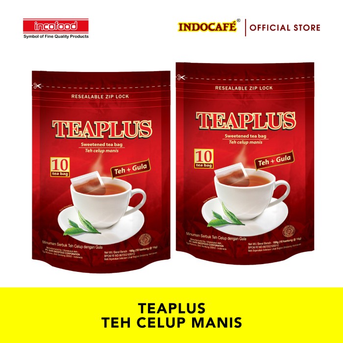 

Teh-Daun- Teaplus - Teh Celup Manis (10 Tea Bag) -Daun-Teh 800 Teh-Makanan-Minuman