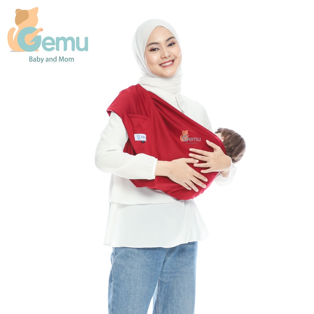 Geos Gendongan Bayi Samping Kaos Instan Polos Premium GEMU