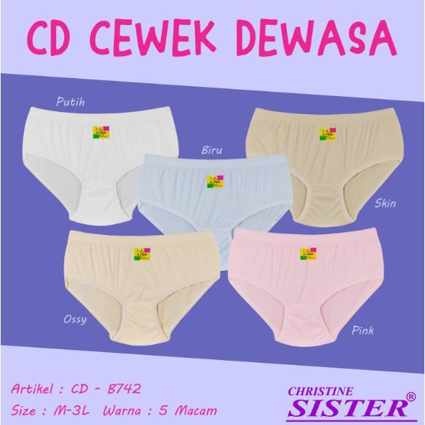 [BAYAR DITEMPAT] CELANA DALAM WANITA CH SISTER 742 | CD 742 | BIG SIZE ORIGINAL