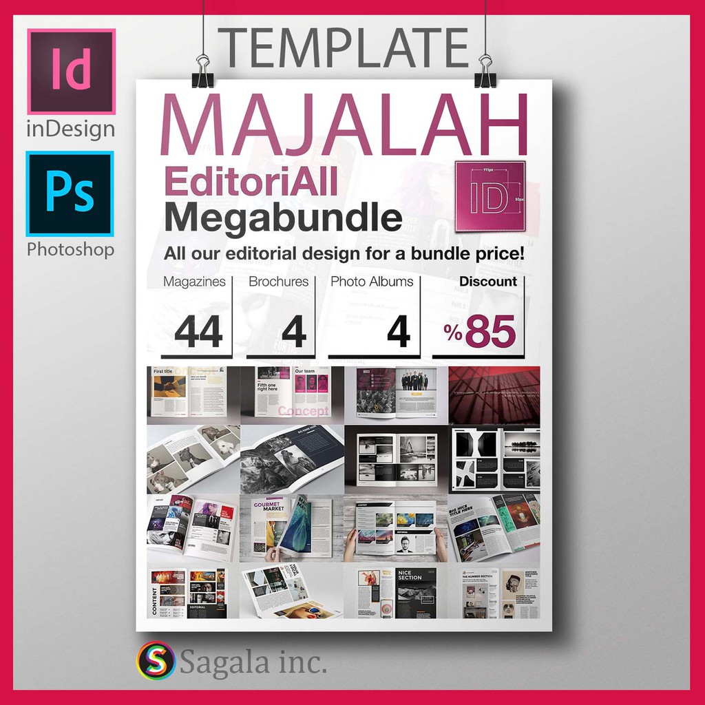 Download Template Majalah Megabundle Indesign Photoshop Shopee Indonesia PSD Mockup Templates