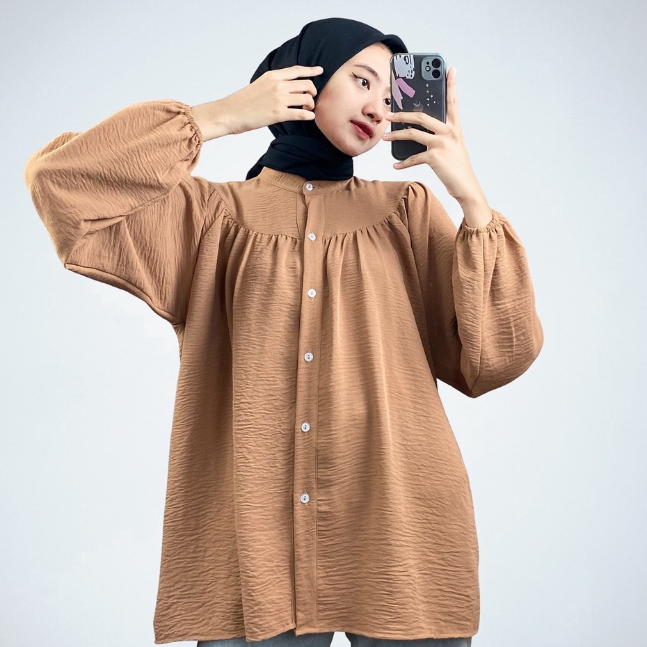 BEFAST - ZSO OOTD Blouse RIA / RASHIFA SHIRT BLOUSE / Pakaian Blouse Wanita / Atasan Lengan Panjang / Blouse Polos Formal / Fashion Wanita Kerja / Blouse Casual Wanita / Terlaris / Blouse Best Seller