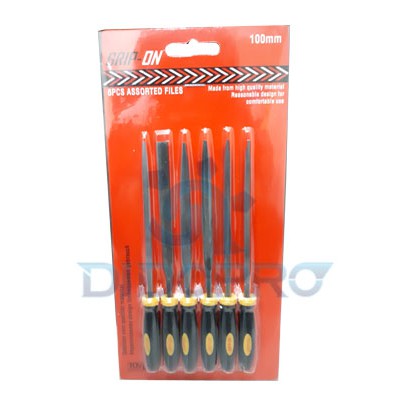 GRIP ON KIKIR SET 6 PCS ASSORTED NEEDLE FILE 4 INCH