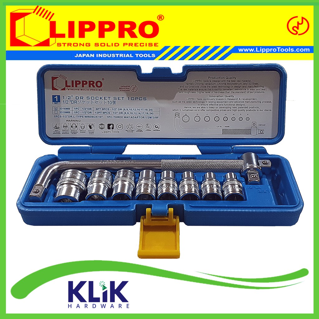 Lippro Kunci Shock Sock Sok Set 10 Pcs 8 - 24 mm (6PT/12PT) Motor Box PVC