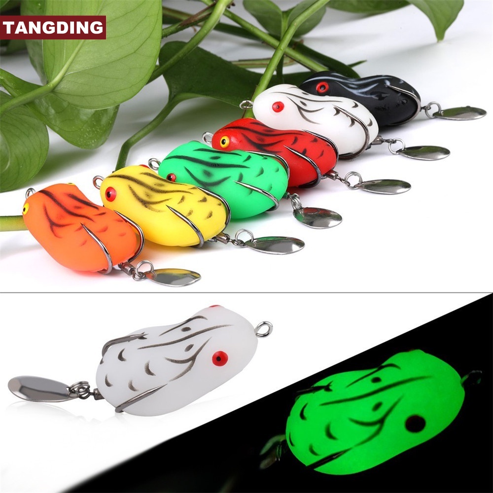 【COD Tangding】Modified Bionic Frog Japan Double Hook Thunder Frog Black Bait Luya Bait Set Simulation Baits Soft Baits