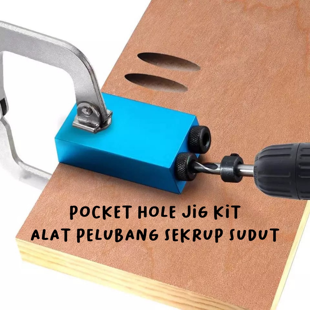 Pocket Hole Jig Kit // Alat Drill Dowel Pelubang Sekrup sudut