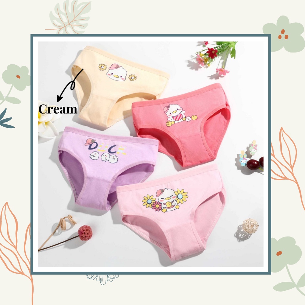 MBSS - XING DAILY CD DUCK FLOWER STG celana dalam anak perempuan bahan katun halus 2-12 Tahun