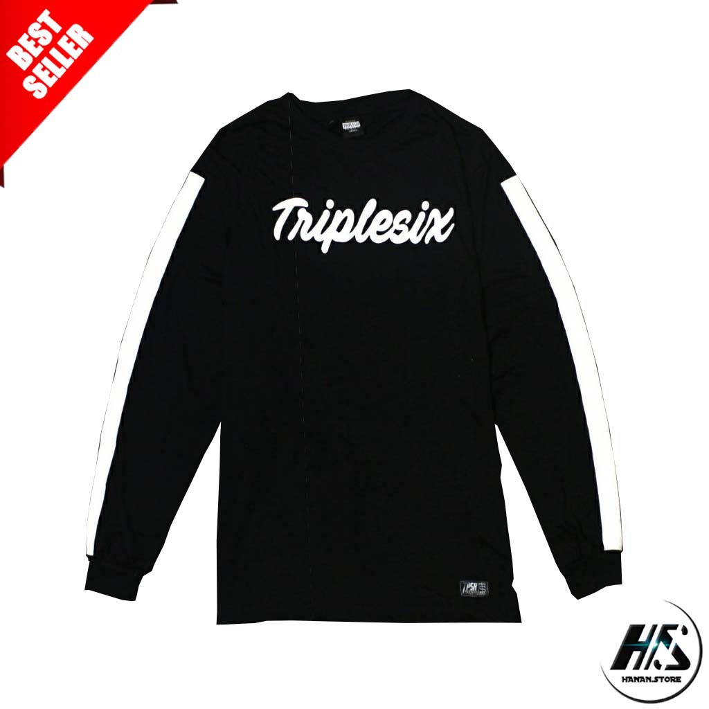 KAOS LENGAN PANJANG ORIGINAL BY TRIPLESIX KEREN WARNA HITAM