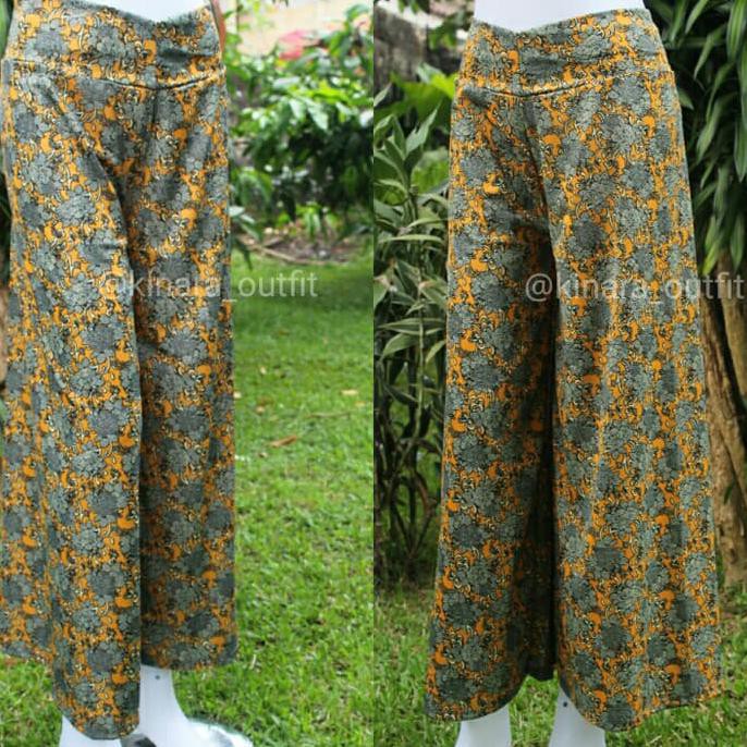 Grosir Celana Kulot Greyflowyellow/Kulot Pants/Bawahan