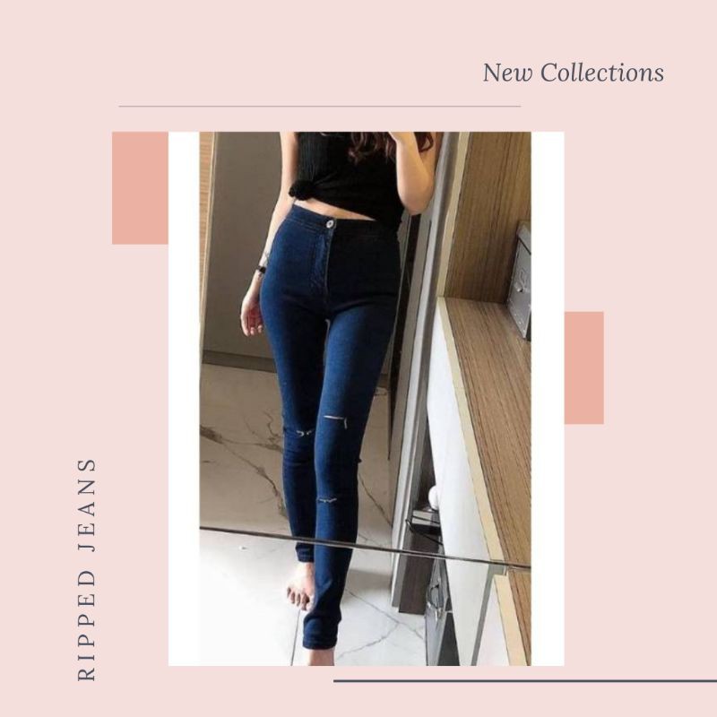 Celana panjang wanita branded / ripped jeans bershka