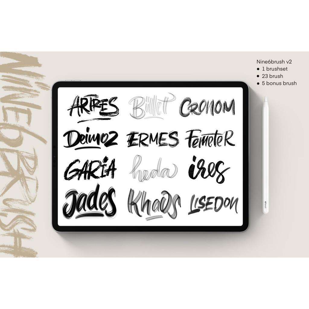 Procreate Brush - Nine 6 Lettering Brush Vol. 2 for Procreate