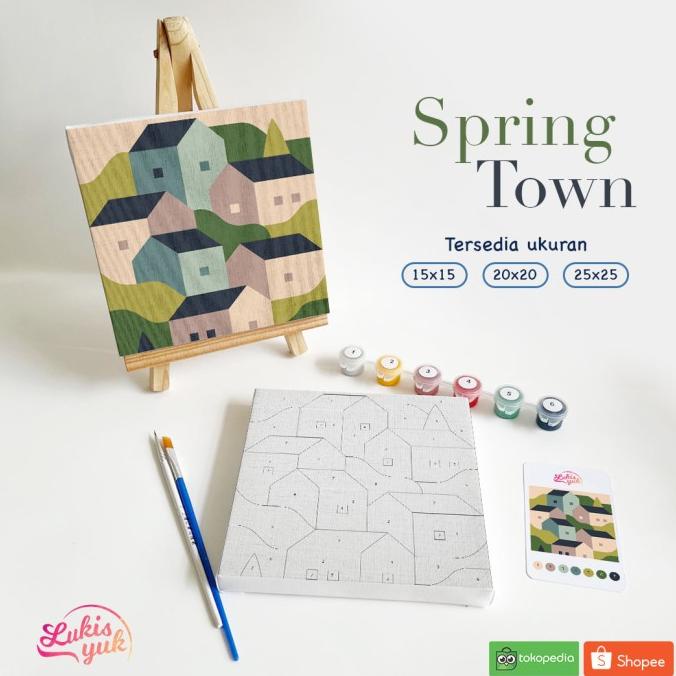 

Springtown - Paint by Numbers Kit - by LukisYuk