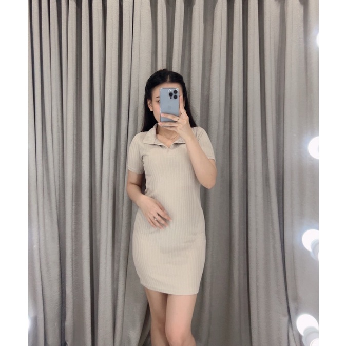 Dress Knit bodycon polo 261 | Dress slim korea | Dress wanita