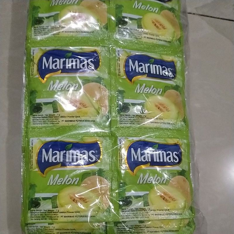 marimas minuman serbuk, per renteng 10sachet.