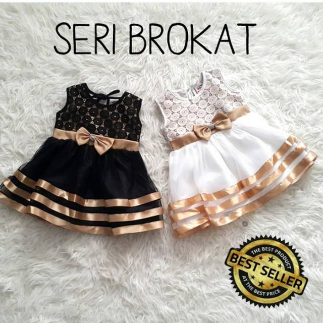 Baju Anak Perempuan Dress Pesta Gold Premium
